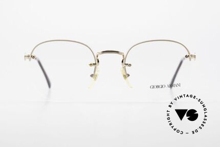 Giorgio Armani 161 Rimless Vintage Eyeglasses 80s, frame with many tiny engravings & "tortoise" finish, Made for Men and Women