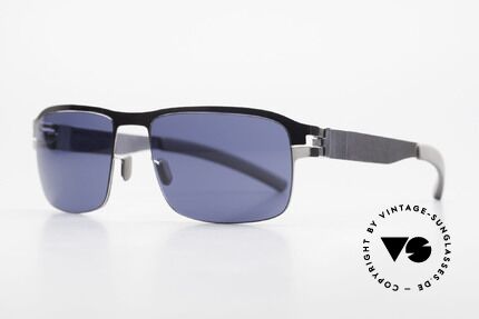 Mykita Lenny Sporty Men's Designer Shades, Collection No.1 LENNY Shinysilver, blue solid, 58/19, Made for Men