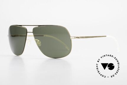Mykita Jon Designer Lite Metal Sunglasses, Lite Sun Jon Glossygold, green-solid Zeiss lenses, 60/13, Made for Men and Women