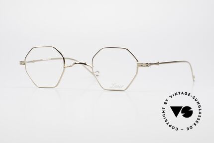 Lunor II 11 Square Panto Frame Gold Plated, Lunor: shortcut for French "Lunette d'Or" (gold glasses), Made for Men and Women