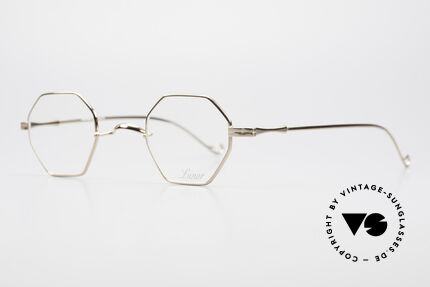 Lunor II 11 Square Panto Frame Gold Plated, well-known for the "W-bridge" & the plain frame designs, Made for Men and Women