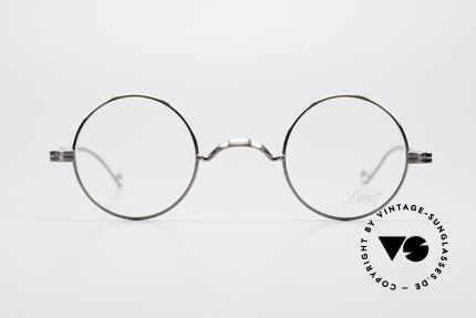 Lunor II 12 Small Round Luxury Glasses, full metal rim frame coated with a protection lacquer, Made for Men and Women
