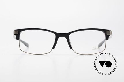 Lunor Combi V Mod 50 Designer Combi Glasses Titan, black acetate front and all metal parts = 100% Titanium, Made for Men and Women