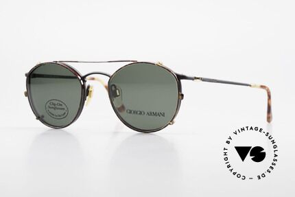 Giorgio Armani 132 Clip On Panto Eyeglasses 90's, timeless vintage Giorgio Armani designer eyeglasses, Made for Men