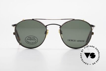 Giorgio Armani 132 Clip On Panto Eyeglasses 90's, world famous 'panto'-design .. a real eyewear classic, Made for Men