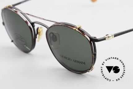 Giorgio Armani 132 Clip On Panto Eyeglasses 90's, can be used as sunglasses and prescription eyewear, Made for Men