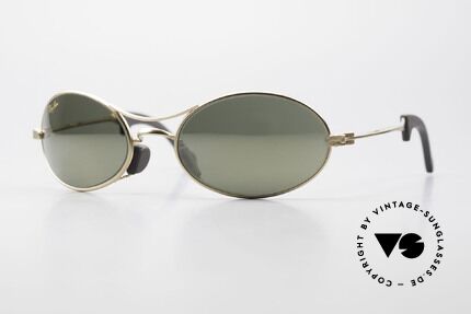 Ray Ban Orbs 9 Base Oval Gold Mirror B&L USA Shades, futuristic sports designer sunglasses by Ray Ban; B&L, Made for Men