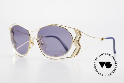 Paloma Picasso 3707 90's Sunglasses Gold-Plated, probably the most beautiful vintage model by Picasso, Made for Women