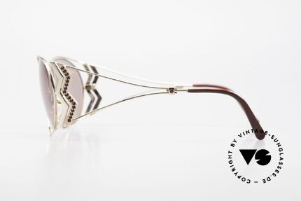 Paloma Picasso 3707 90's Sunglasses Rhinestones, gentrified metal frame with shiny rhinestone appliqué, Made for Women