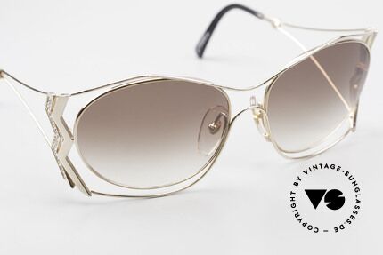 Paloma Picasso 3707 Gold-Plated With Crystal Gems, NO retro sunglasses; a unique authentic 90's original, Made for Women