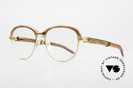 Cartier Malmaison Diego Maradona Wood Glasses, precious CARTIER eyeglass-frame; 22ct GOLD-plated, Made for Men and Women