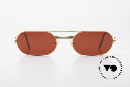 Cartier MUST LC - M 80s Luxury Sunglasses 3D Red, this pair with Louis Cartier decor, M size 55/20, 140, Made for Men and Women