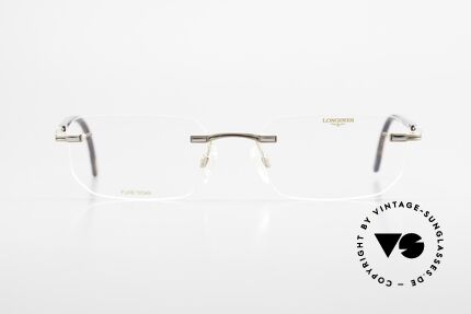 Longines 4238 90's Rimless Glasses Pure Titan, full frame shows with many small quality features, Made for Men