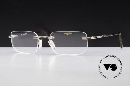 Longines 4238 90's Rimless Glasses Pure Titan, Longines logo, the winged hourglass, on the temples, Made for Men