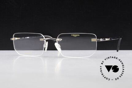 Longines 4238 Rimless 90's Eyeglasses Men, Longines logo, the winged hourglass, on the temples, Made for Men