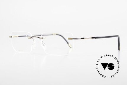 Longines 4238 Rimless 90's Eyeglasses Men, a timeless OLD ORIGINAL in titan/gold & dark gray, Made for Men
