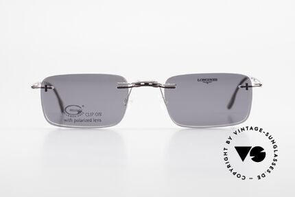 Longines 4367 Rimless Frame Polarized Clip, allergy-free, rimless 90's eyeglass-frame by Longines, Made for Men