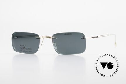 Longines 4367 Polarized Glasses Rimless 90s Details
