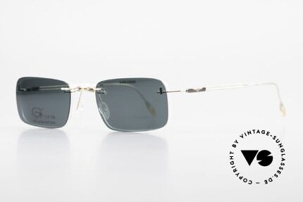 Longines 4367 Polarized Glasses Rimless 90s, Longines logo, the winged hourglass, on the temples, Made for Men