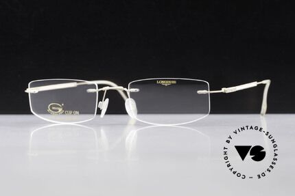 Longines 4378 Polarized Rimless Eyeglasses, Clip-On with brown polarized lenses; 100% UV protect., Made for Men and Women
