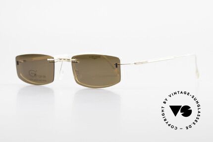 Longines 4378 Polarized Rimless Eyeglasses, Longines logo, the winged hourglass, on the temples, Made for Men and Women