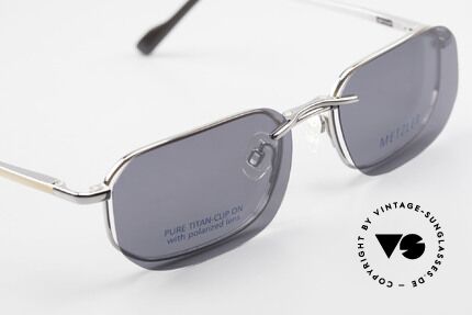 Metzler 1716 Titanium Frame Polarized Clip, never worn (like all our 90's men's Metzler sunglasses), Made for Men
