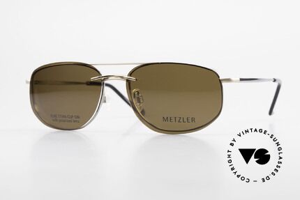 Metzler 1715 Titanium Specs Polarized Clip, Metzler 90's Titan glasses, 1715, col 023, 58/18, 140, Made for Men