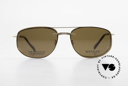 Metzler 1715 Titanium Specs Polarized Clip, leightweight titan frame with flexible spring hinges, Made for Men