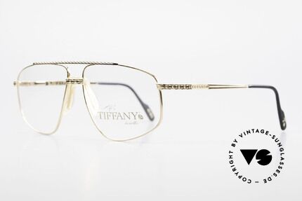 Tiffany T89 23kt Gold Plated Aviator Frame, men's aviator eyeglasses with spring hinges, size 60/13, Made for Men