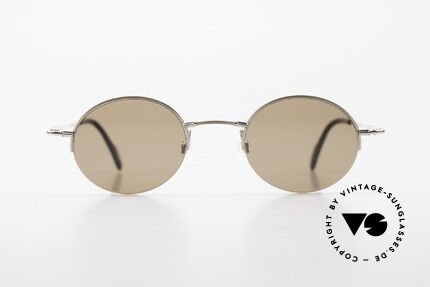 Longines 4363 Oval Sunglasses 90's Round, quality frame (half rim) with small design features, Made for Men and Women