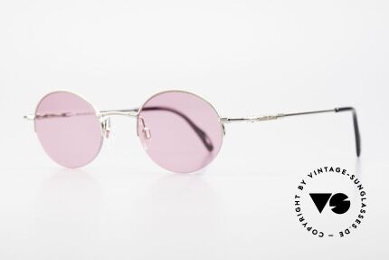 Longines 4363 Pink Sunglasses Oval Round, Longines logo, the winged hourglass, on the temples, Made for Men and Women