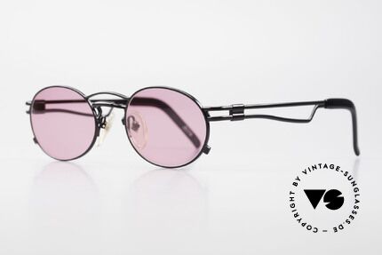 Jean Paul Gaultier 56-3173 Pink Oval Vintage Sunglasses, lightweight metal, ergonomic arms; made in Japan, Made for Men and Women