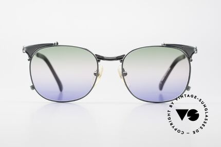 Jean Paul Gaultier 56-2175 Rare Tricolored Sun Lenses, timeless 90's designer frame; sober & elegant, Made for Men and Women