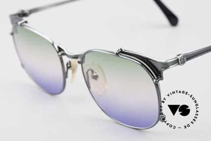 Jean Paul Gaultier 56-2175 Rare Tricolored Sun Lenses, green/rosé/blue coloring; something different!, Made for Men and Women