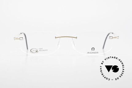 Aigner EA113 Unisex Rimless 90's Glasses, 90's original Aigner eyewear in cooperation with Metzler, Made for Men and Women