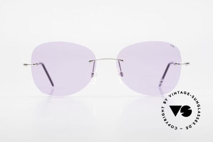 Neostyle Holiday 2051 Rimless XXL Sunglasses Ladies, silver frame with purple lenses; an eye-catcher!, Made for Women