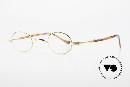 Lunor II A 04 XS Eyeglasses Oval Gold Plated, plain design with a W-shaped bridge, 22kt GOLD-plated, Made for Men and Women