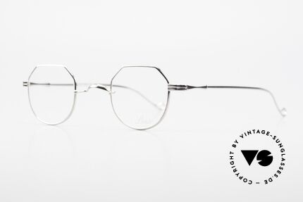Lunor II 18 Square Panto Eyeglasses Metal, very interesting "square panto" design, platinum-plated, Made for Men and Women