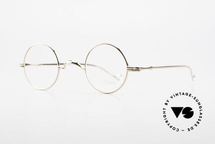 Lunor II 12 Small Round Gold Glasses, the most classic eyewear design, ever: 22ct gold-plated, Made for Men and Women