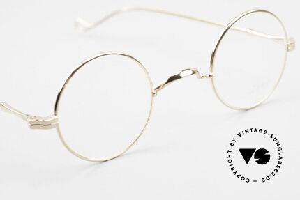 Lunor II 12 Small Round Gold Glasses, unworn rarity for all lovers of quality from the late 90s, Made for Men and Women