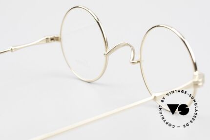 Lunor II 12 Small Round Gold Glasses, this quality frame can be glazed with lenses of any kind, Made for Men and Women