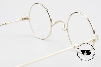 Lunor II 12 Small Round Gold Glasses, the frame (38/26) can be glazed with lenses of any kind, Made for Men and Women