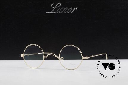 Lunor II 12 Small Round Gold Glasses, Size: extra small, Made for Men and Women
