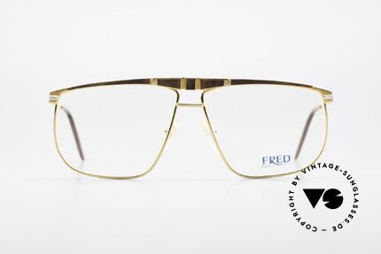Fred Ocean Men's Luxury Glasses 22kt Gold, marine design (distinctive FRED) in high-end quality, Made for Men
