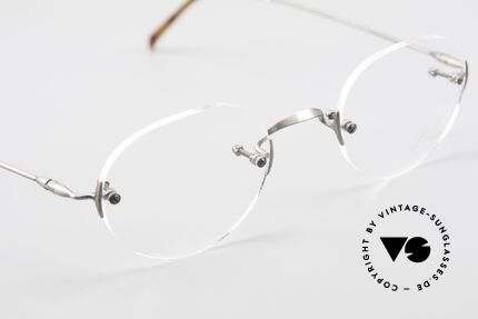 Lunor Classic Panto AS Lunor Rimless Eyeglass-Frame, unworn, new old stock (like all our rare vintage eyewear), Made for Men and Women
