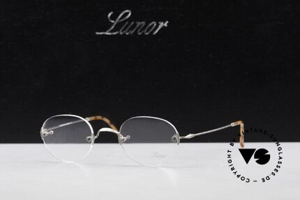 Lunor Classic Panto AS Lunor Rimless Eyeglass-Frame, Size: extra small, Made for Men and Women