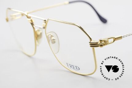 Fred Cap Horn - M Rare 80's Luxury Eyeglasses, temples and bridge are twisted like a hawser; unique!, Made for Men