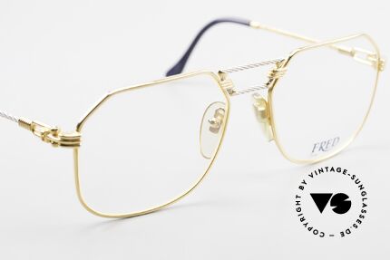 Fred Cap Horn - M Rare 80's Luxury Eyeglasses, precious bicolor edition, Platinum and 23ct gold-plated, Made for Men