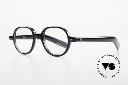 Lunor A50 Round Lunor Acetate Glasses, roundish frame with a classic black coloring, timeless!, Made for Men and Women