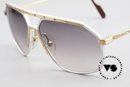 Alpina M6 Vintage Glasses Par Excellence, silver frame, golden screws and ornamental cover, Made for Men and Women